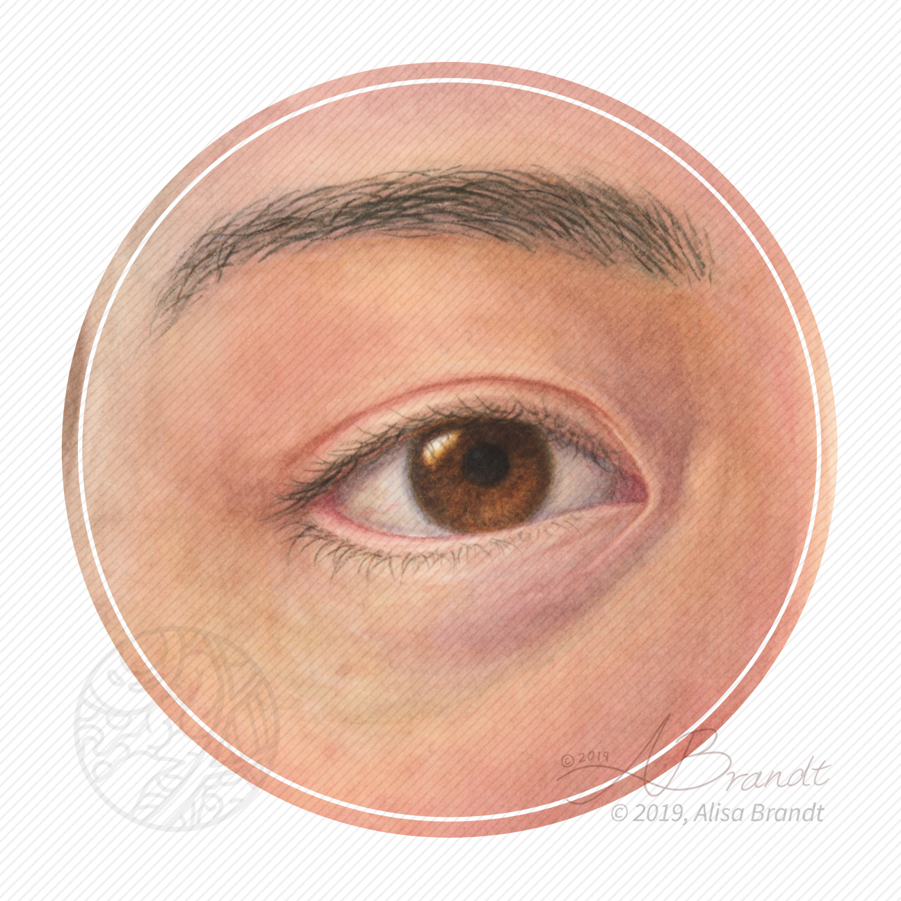 External eye in watercolor © 2019 Alisa Brandt